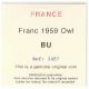 France - Franc 1959 Owl Bu - Morlon Type France photo 2