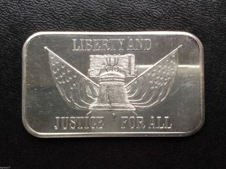 1974 Ussc Liberty And Justice Silver Art Bar Ussc - 138 D9536 photo