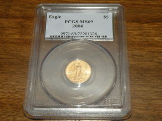 2004 $5 American Gold Eagle Pcgs Ms69 photo