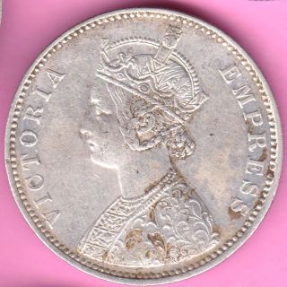 British India - 1882 - Dot Variety - One Rupee - Victoria Empress - Rarest Silver Coin - 55 photo