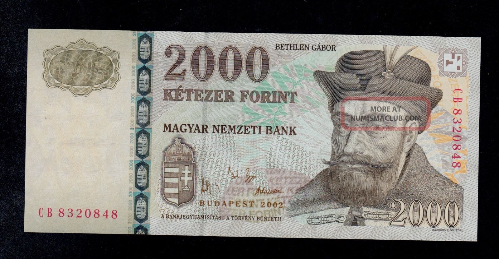 Hungary 2000 Forint 2002 Cb Pick 190a Unc Banknote. Europe photo