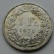 Switzerland 1 Franc 1974.  One Dollar Coin.  Helvetia. Europe photo 1