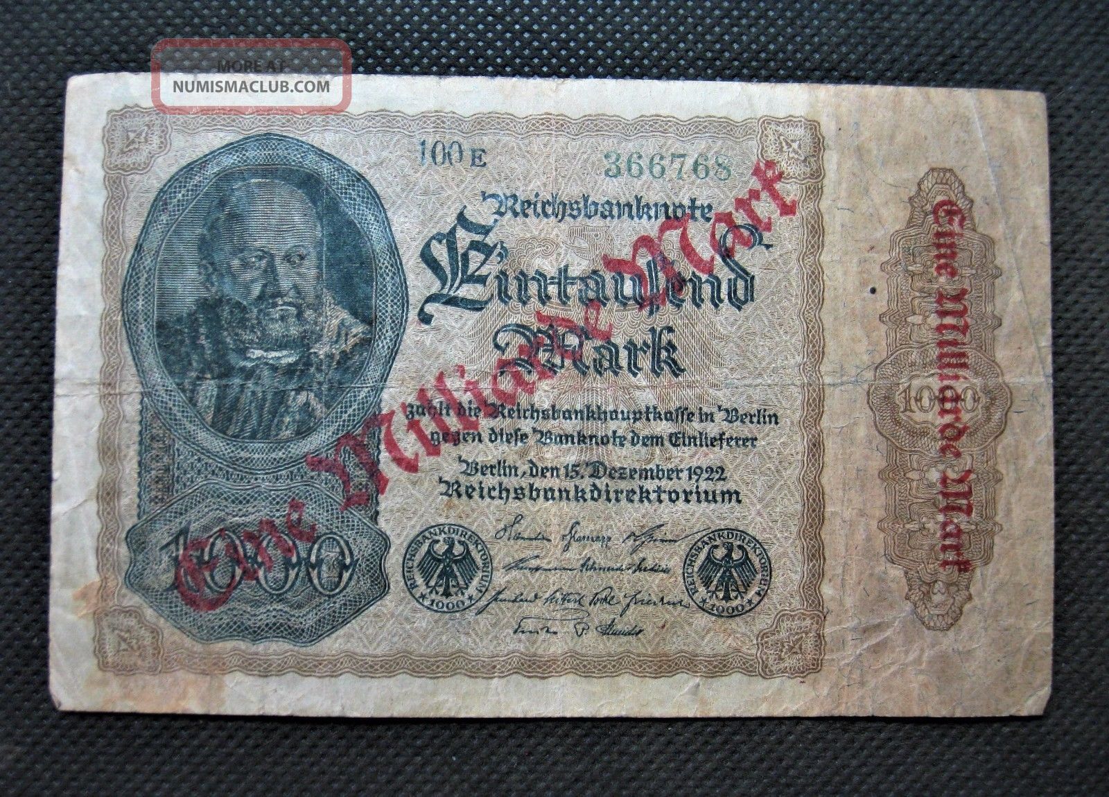 Old Bank Note Germany One Milliard Mark Banknote 1922 Hyperinflation - 366768 Europe photo