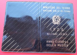 1985 Italy European Year Of Music Silver Unc Coin Folder & - Pipe Organ photo