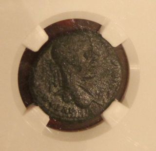 Ancient Roman Copper Ae26 Moesia Nicopolis Macrinus Nemesis 217 - 218ad Ngc F photo