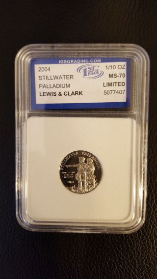 2004 Stillwater Palladium 1/10 Ounce Buffalo / Lewis & Clark - Rare photo