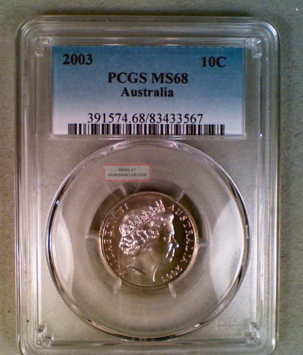 2003 Australia 10 Cents Pcgs Ms68 Pre-Decimal photo