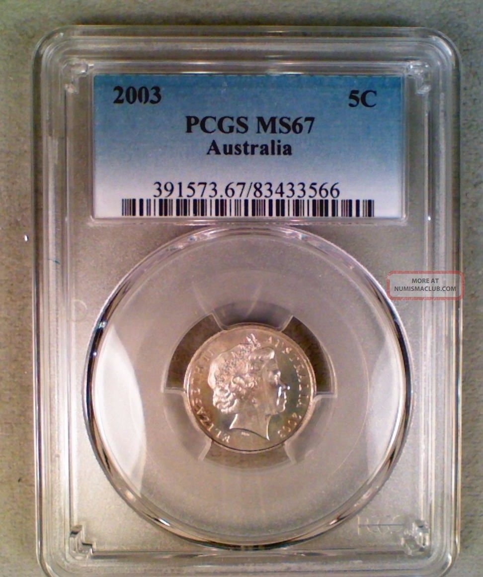 2003 Australia 5 Cents Pcgs Ms67 Pre-Decimal photo
