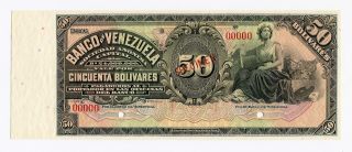 Venezuela Specimen 50 Bolivares 1935 - 39,  99c, photo