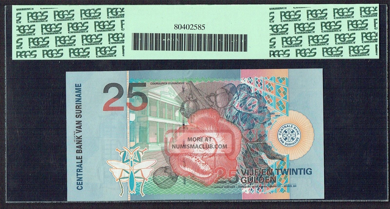 Surinam Paper Money 25 Gulden 2000 UNC