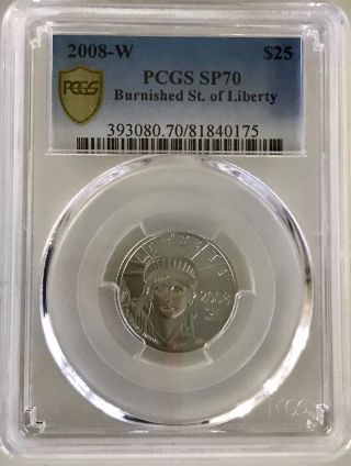 2008 W Burnished Platinum Eagle 1/4oz $25 Pcgs - Ms 70 Key Coin Sp70 photo