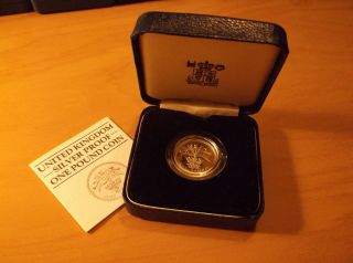 1984 United Kingdom - Silver Proof - One Pound Coin (. 925 Sterling Silver) photo