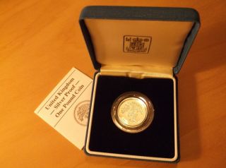 1987 United Kingdom - Silver Proof - One Pound Coin (. 925 Sterling Silver) photo