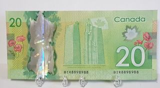 2012 Canada Polymer Series Twenty Dollar Two Digit Radar Banknote Rare $20 photo