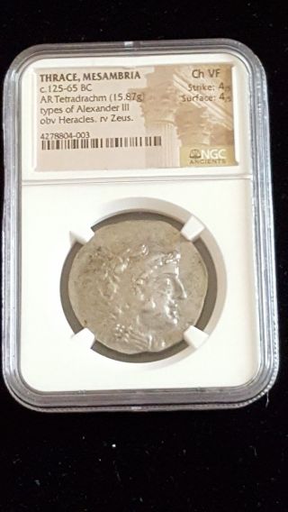 Greek Coin Thrace,  Mesambria 125 - 65 Bc,  Ngc Ch Vf 4/5 4/5 photo
