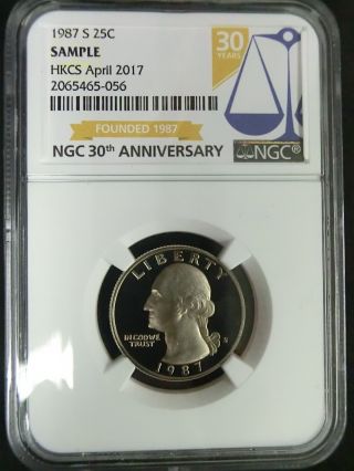 Ngc Sample - Us 1987s 25 Cents Proof For Hkcs April 2017 In Hong Kong photo