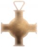 The Good Shepherd & Saint Cecilia - Exquisite Antique Bronze Cross Medal Pendant Exonumia photo 3