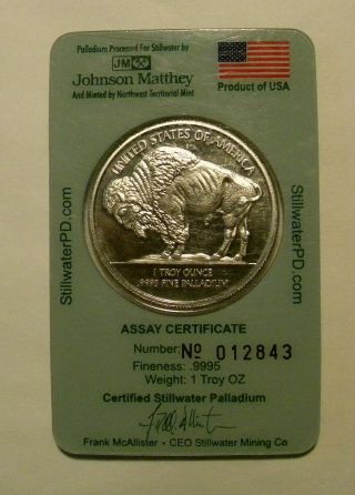 2005 Stillwater Lewis & Clark 1 Oz.  9995 Palladium Coin Sertificate photo