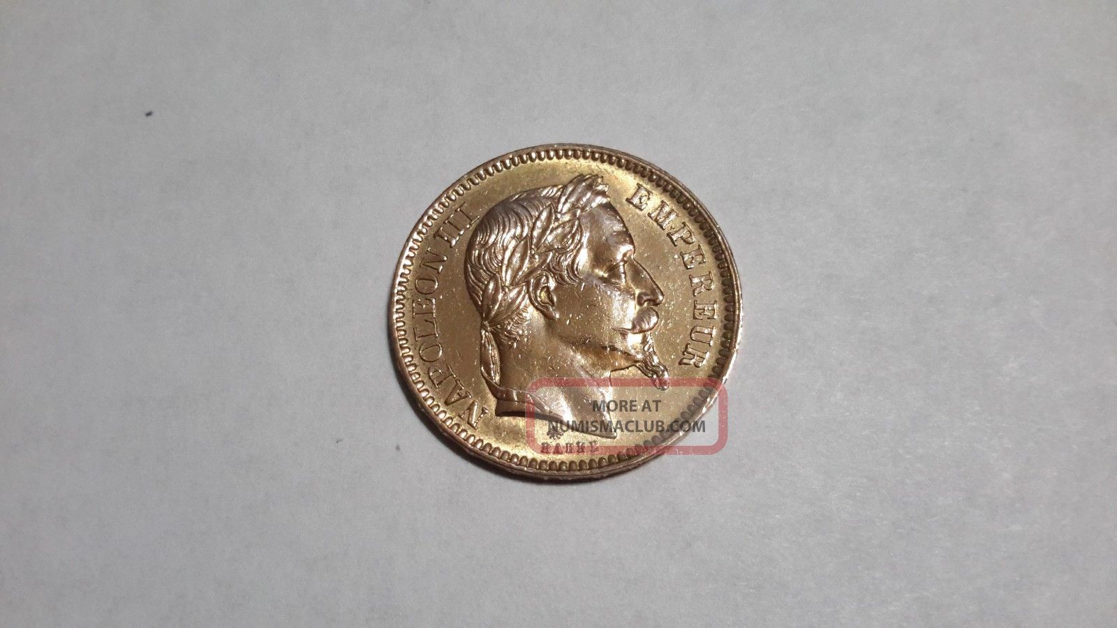 1864 20 Francs Gold 