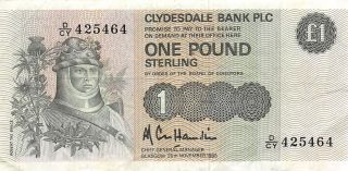 Scotland 1 Pound 25.  11.  1985 Series D/cy Circulated Banknote Ea3el photo