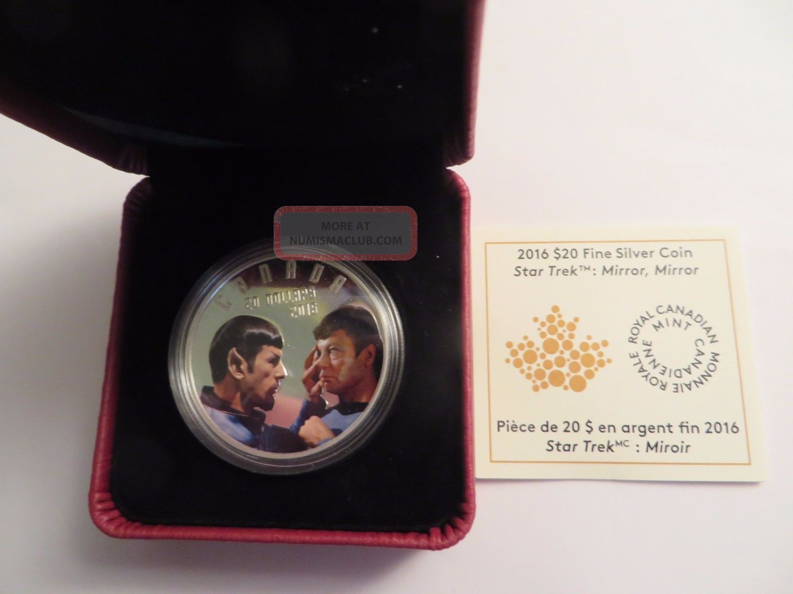 2016 Canada 1 Oz Proof Silver.  9999 Fine,  Star Trek,  Mirror Mirror,  Colorized Coins: Canada photo