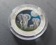 Somalia 2014 African Wildlife Elephant Night Color 1oz Silver Coin Africa photo 2