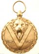 Mighty Victorious Lion Of Wwii - Antique Bronze Art Medal Pendant Exonumia photo 1