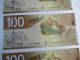 2004 Canadian Consecutive 100$ Dollar Banknote Crispy And Uncirculated Canada photo 2