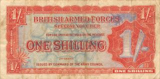 British Armed Forces 1/ - Nd.  1948 2nd Series M 18a Circulated Banknote E13 photo