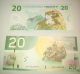 Canada & Zealand: Banknote - 2 X 20 Dollars,  One Polymer - Unc (45) Canada photo 1