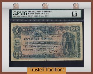 Tt Pk 10 1932 - 33 Ethiopia 100 Thalers 