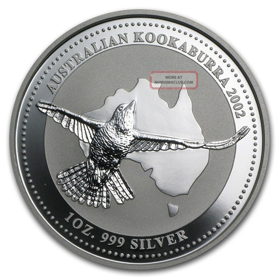 2002 Australia Kookaburra 1 Oz.  Silver Coin - Bu Direct From Perth Australia photo