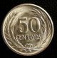 1953 El Salvador 50 Centavos.  Lustrous Gem Bu White.  90 Silver.  One Year Type El Salvador photo 2