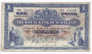 Scotland 1927 Pound P321 F - Vf photo