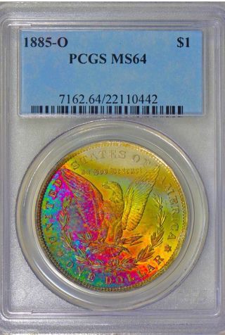 1885 O Morgan Pcgs Ms64 Absolutely A Knockout Coin Colors Wow Coin photo