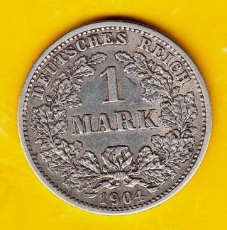 Anunver: German Empire Coin Silver 1 Mark 1904 D Xrare, photo