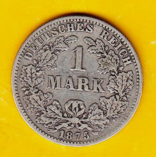 Anunver: German Empire Coin Silver 1 Mark 1875 G Xrare, photo