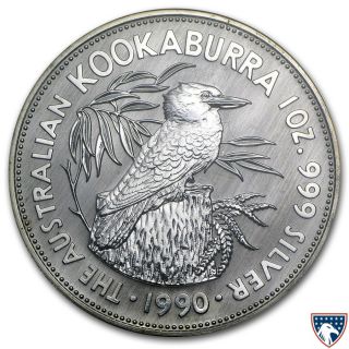 1990 1 Oz Australian Silver Kookaburra (bu) - Sku 0073 photo