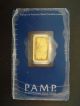 5 Gram Pamp Suisse 999.  9 Gold Bullion Bar In Assay Card Gold photo 1