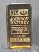 Vintage Johnson Matthey 5 Gram 9999 Gold Bar Gold photo 3