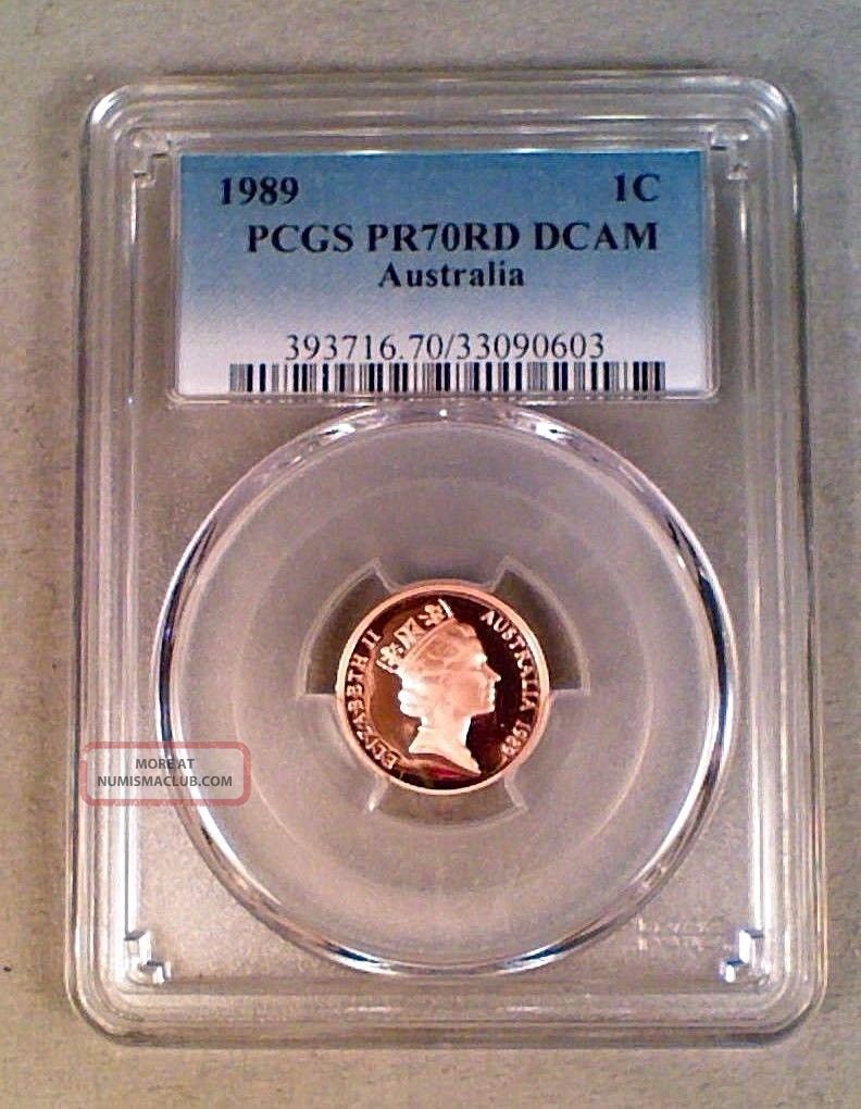 1989 Australia 1 Cent Pcgs Pr70dcam Rd Pre-Decimal photo