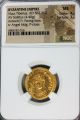 Gold Solidus Ad582 - 602 Maur.  Tiberius Ms Mintstate Uncirculated Ngc Luster Coins: World photo 2