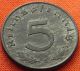 Ww2 German 1943 - A 5 Rp Reichspfennig 3rd Reich Zinc Nazi Coin (rl 1790) Germany photo 1