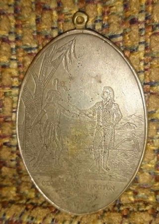 Indian Peace Medal - Coin Silver - Oval - 1792 - George Washington photo