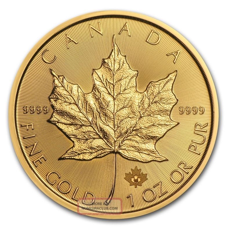 1 Oz 2016 Gold (canada) Canadian Maple Leaf $50 Bu Gold photo