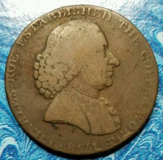 1791 Great Britain Cheshire Macclesfield Half Penny Conder Token D&h 30 photo