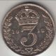 1912 Great Britain Silver 3 Pence,  Early King George V,  Decent Grade,  Km - 813 Threepence photo 2