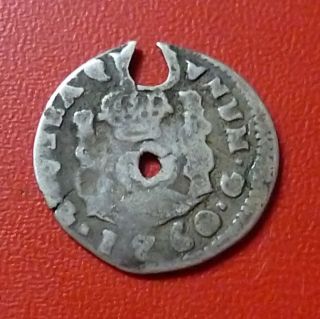 Guatemala Silver Coin ½ Real,  Km67.  2 1760 G (columnary) photo