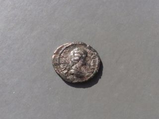 B871 Roman Silver Fouree Denarius Coin Of Julia Domna From 204 Ad photo