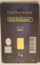 1 Gram Istanbul Gold Refinery (igr) Bar.  9999 Fine (in Assay) Gold photo 1
